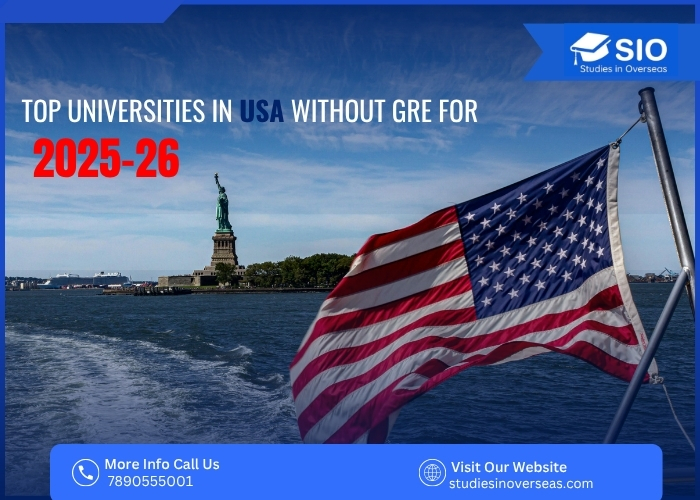 International student reviewing a list of top US universities offering MS admissions without GRE for 2025–26