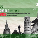 Study Abroad Options 2026 showing best countries for Indian students, including Europe, UK, Italy, scholarships, universities, and career opportunities.