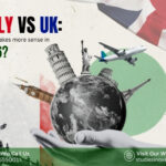 Italy vs UK study abroad comparison for Indian students in 2026 showing education, cost, scholarships, visa and career options