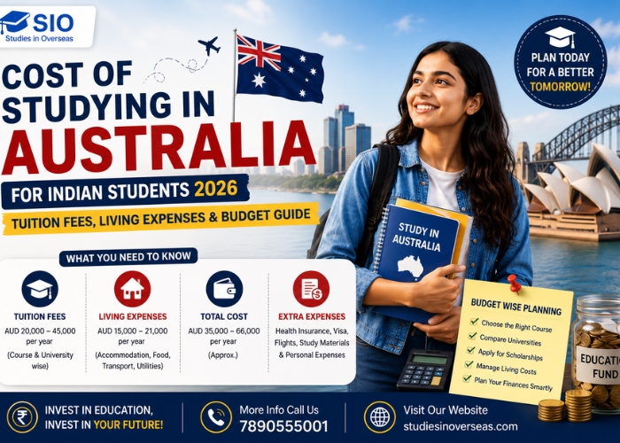 Indian student reviewing the cost of studying in Australia in 2026, including tuition fees, living expenses, additional costs and budgeting