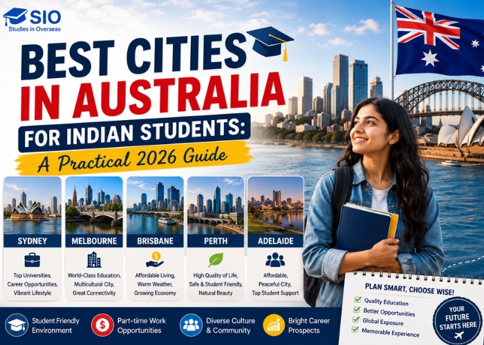 Indian student exploring the best cities in Australia, including Sydney, Melbourne, Brisbane, Perth and Adelaide, for studying abroad in 2026